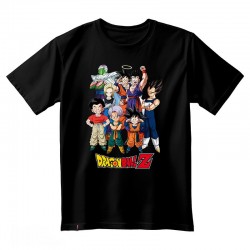 DRAGON BALL Z Unisex black Tshirt Goku's group - L
